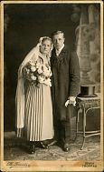 svatební fotografie Josef Ptášník a Marie Ptášníková roz. Barčíková, 27. 11. 1922